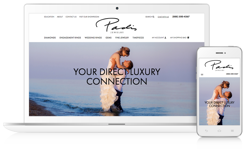 jeweler website design example charlotte north carolina