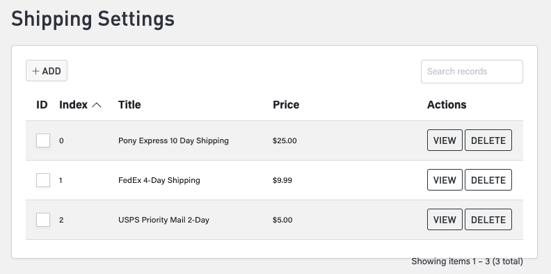 shipping settings example