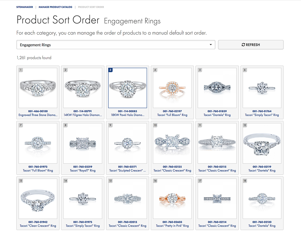 custom product sorting options