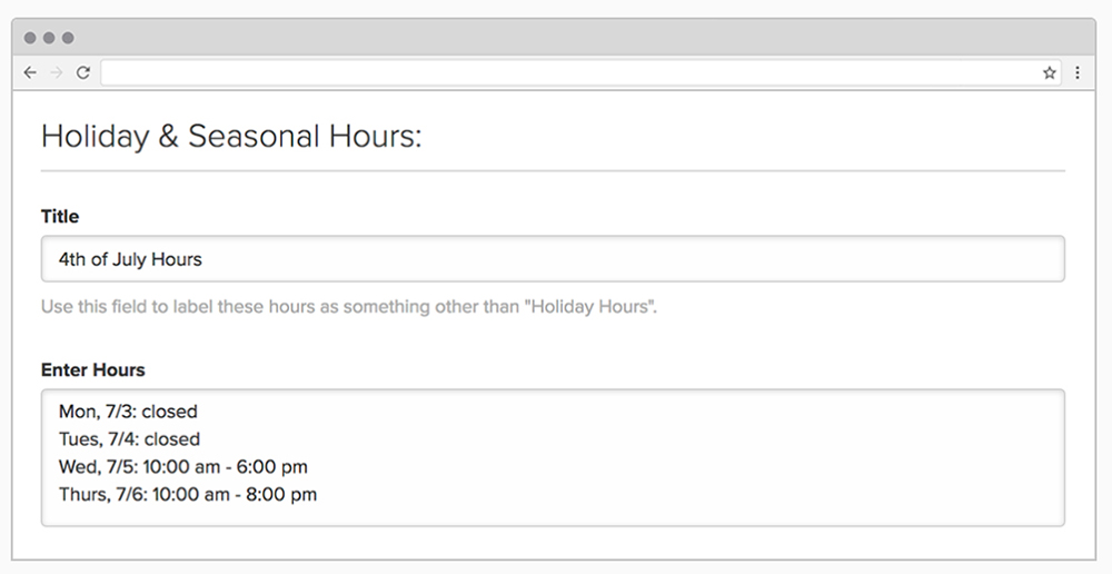 You Can Now Update Special Store Hours During the Year